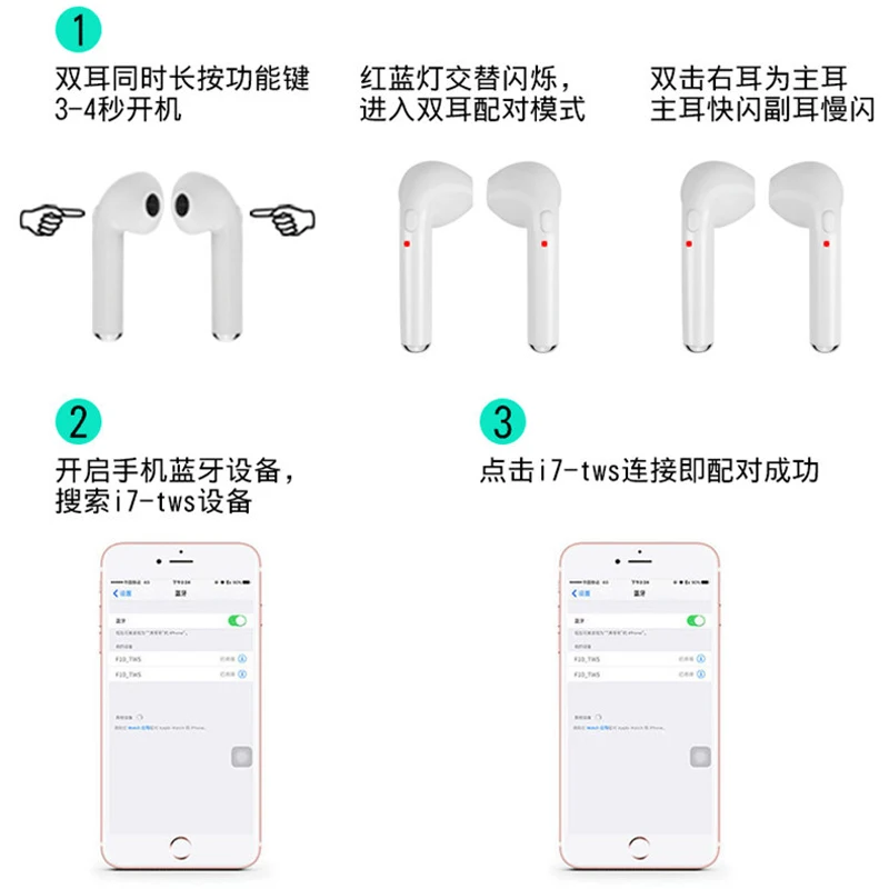 I7 i7s I9S tws беспроводные Bluetooth наушники гарнитура наушники с микрофоном для телефонов apple xiaomi huawei
