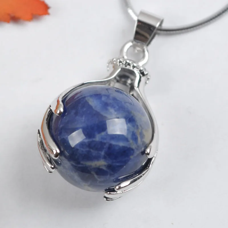Natural Sodalite Blue Round Beads GEM Pendant Jewelry S338 2