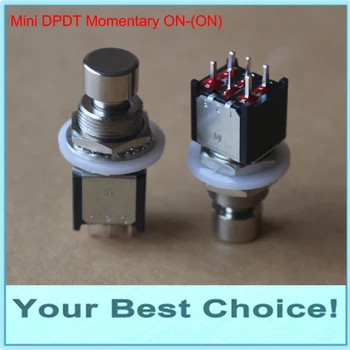 

5pcs/Lot Mini DPDT Momentary ON-(ON) Guitar Effect Push Button Stomp Pedal Foot Switch,PCB Lug