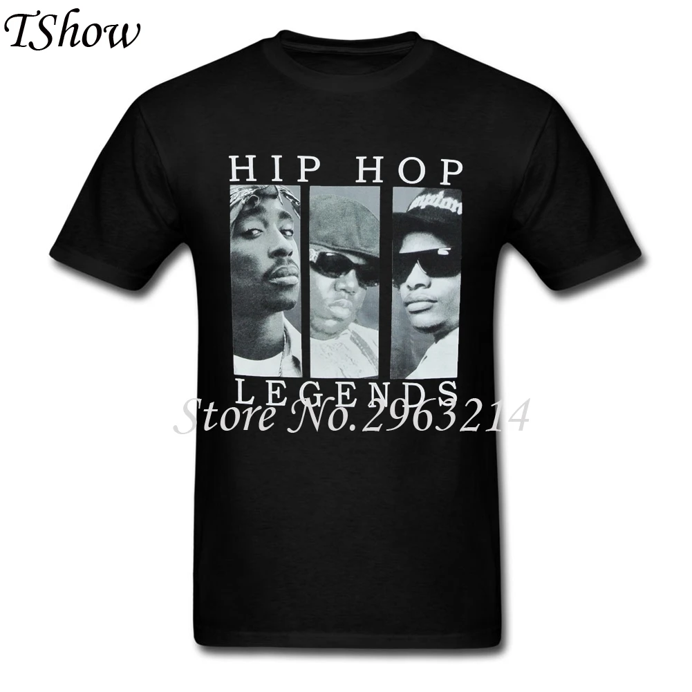 Hip Hop Legends 2 Pac Biggie Smalls Eazy E Tupac T Shirt Men O Neck Hip
