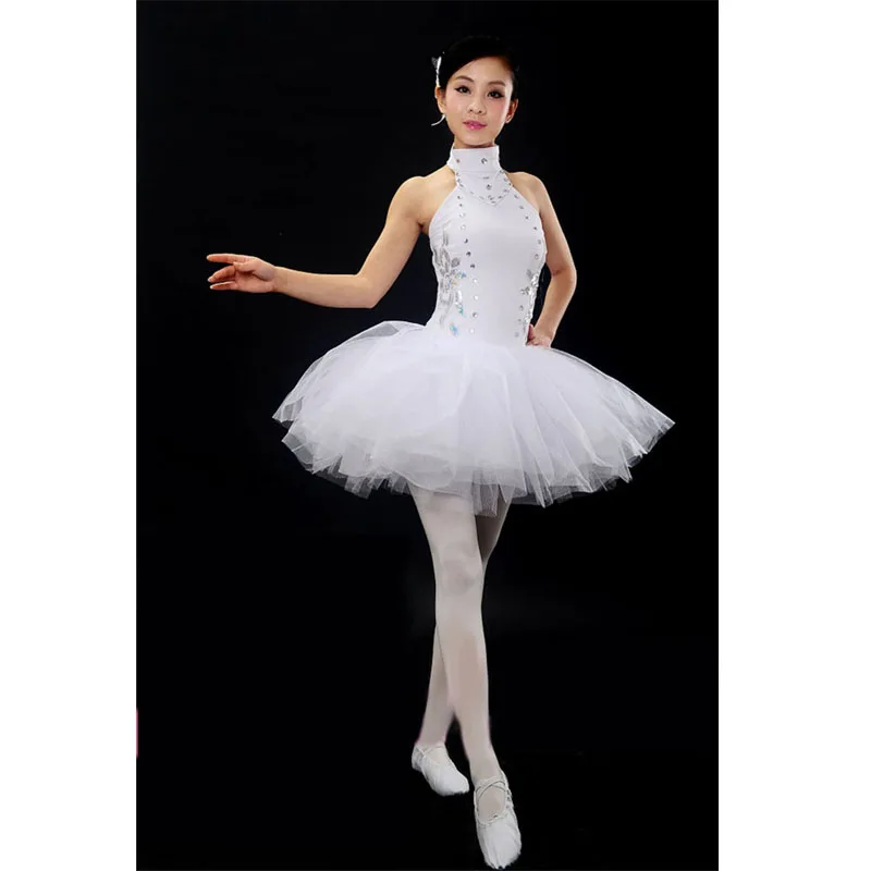 Crystal Sequins Halter Ballet Dresses,Adult or Children Dancing Dress