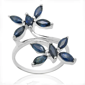 

Anillos Qi Xuan_Dark Blue Stone Luxury Rings_Fashion Ring_S925 Solid Silver Fashion Dark Blue Rings_Manufacturer Directly Sales
