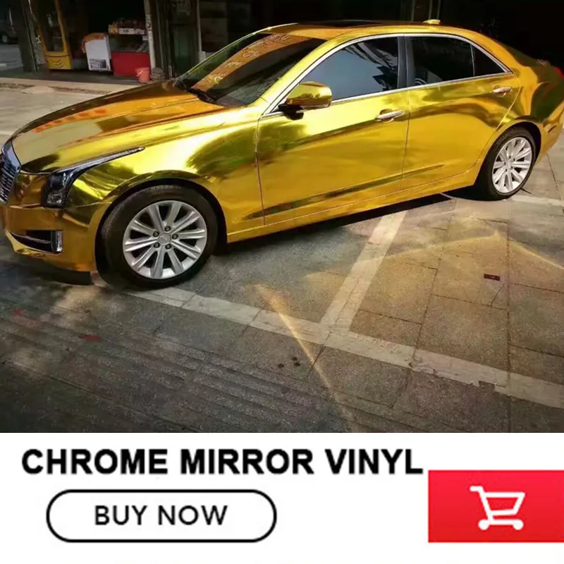 OPLARE Chrome Golden Best Quality Flexible font b Mirror b font Chrome Gold Vinyl font b