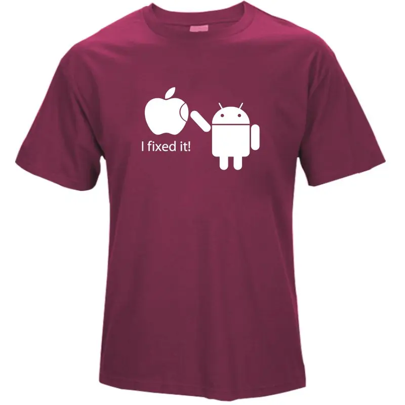 COOLMIND FU0116A, хлопковые мужские футболки, Android Robot, Мужская футболка, Apple Humor Logo, с принтом, забавная футболка, короткий рукав, футболки - Цвет: LS