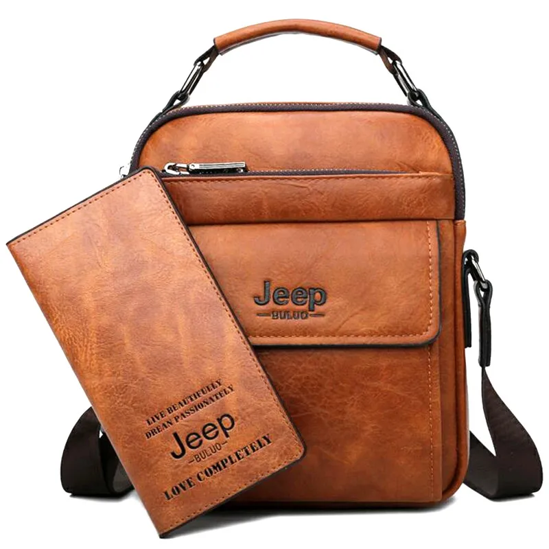 Мужские сумки на плечо jeep buluo комплект оранжевая сумка для документов и кошелек