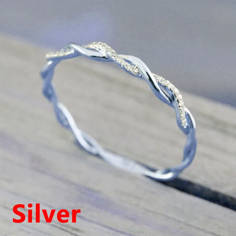 LNRRABC классические круглые кольца с бабочкой, кольца из нержавеющей стали для женщин, Кристальное кольцо, модные ювелирные изделия,, Прямая поставка - Цвет основного камня: Silver
