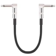 30cm 6.35 Plug Effect Pedal Guitar Cable Audio Connector Right Angle Jumper Leads Black PVC