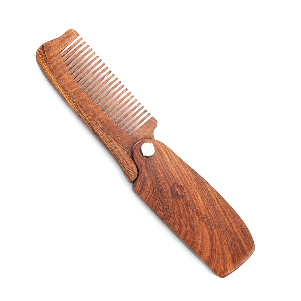 New Wooden Folding Beard Comb Pocket Size Moustache Hair Combs Anti