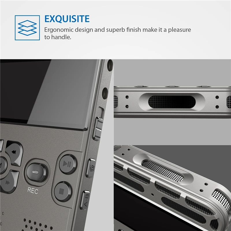 Professional Digital Voice Recorder 8G Large Capacity One-button Recording Tool USB Rechargeable Noise Reducation Dictaphone