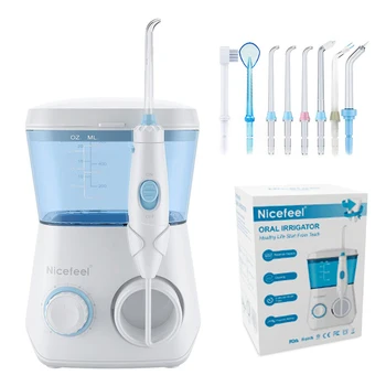

Nicefeel Oral Irrigator Water Flosser Dental Jet Teeth Cleaner Hydro Jet With 600ml Water Tank & 7 Nozzle and 1 Toothbrush