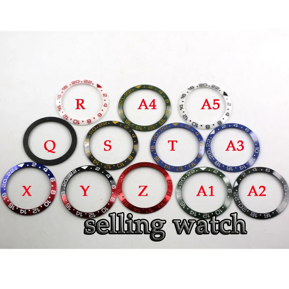 38mm Red Black Blue Green Ceramic bezel insert for 40mm submariner automatic men's watch (Please note U O Z is not in stock )