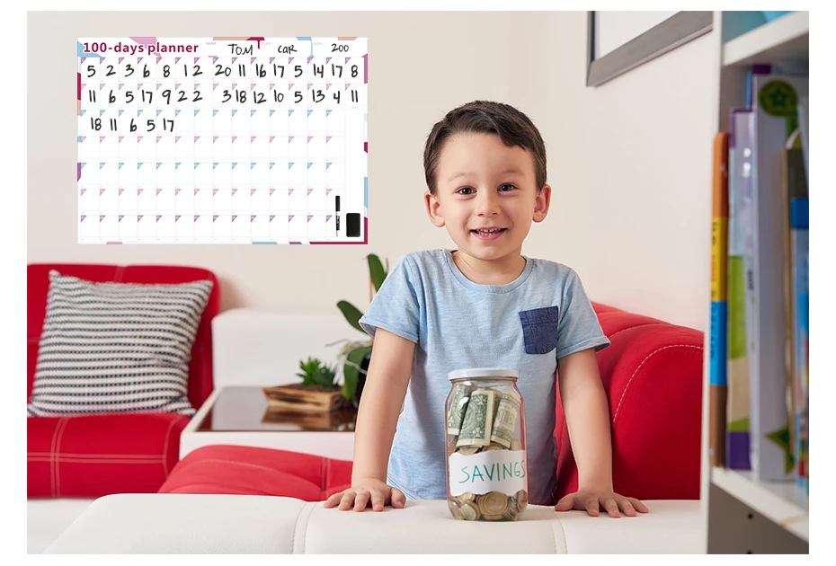 930_08 Countdown Calendar Annual Learning Schedule Periodic Planner Agenda Journal Diary Plan Student Office Supplies