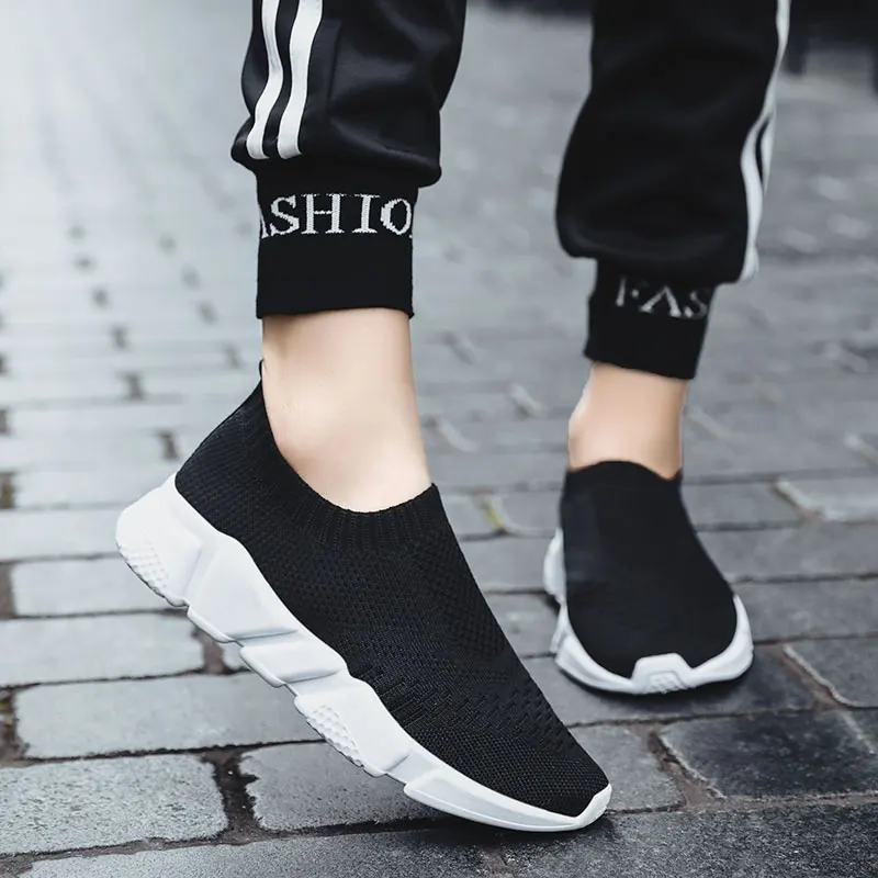 

Tenis Feminino 2019 New Women Sneakers Breathable Socks Shoes Black White Footwear Knitted Casual Vulcanize Shoes Women Trainers