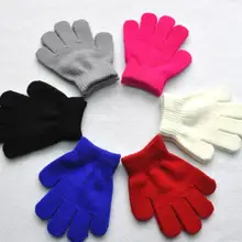 Детские перчатки вязаные перчатки осень-зима полный палец трикотажные Goves варежки