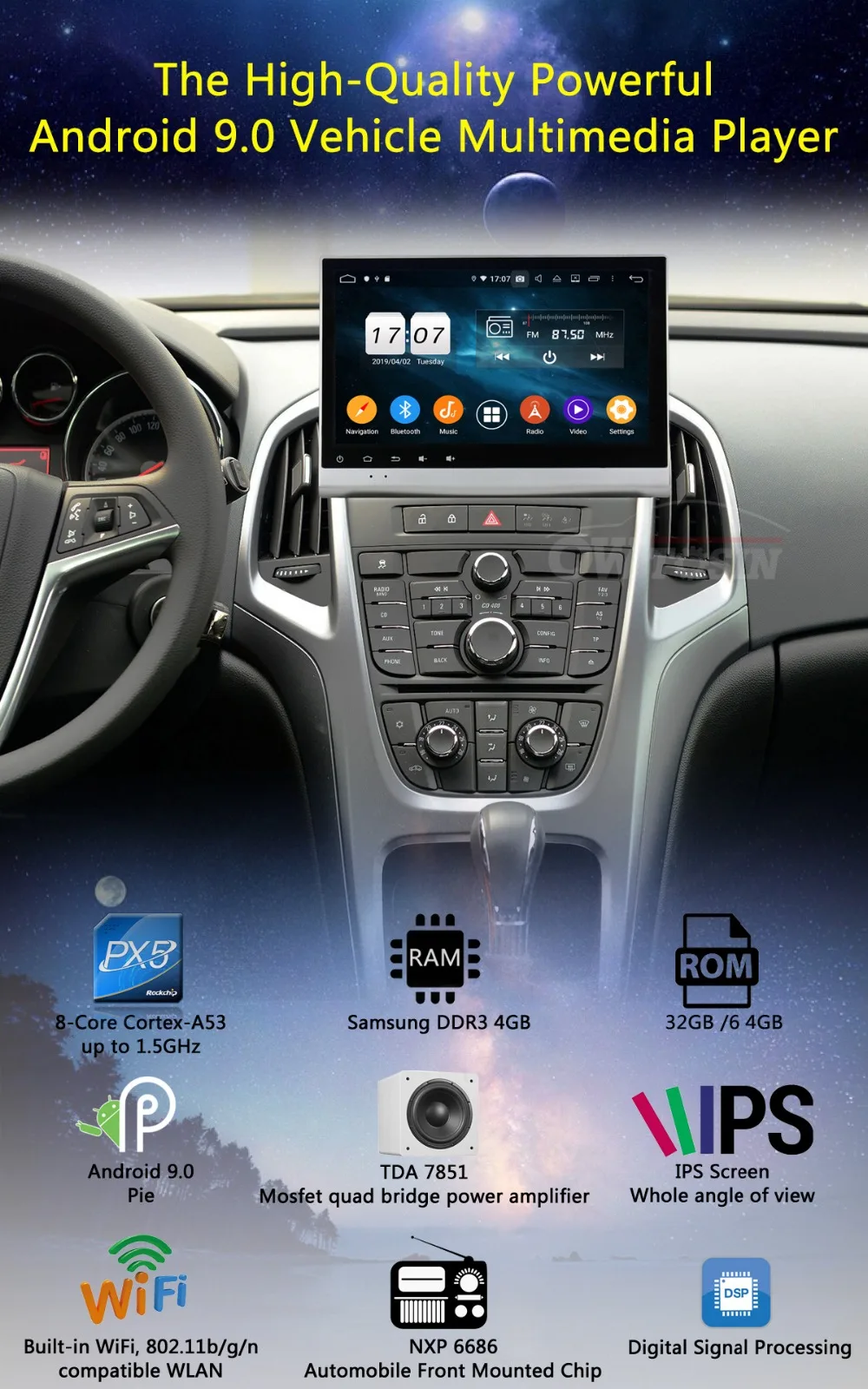 10," Восьмиядерный 4G+ 64G Android 9,0 автомобильный DVD мультимедиа для Buick Verano Vauxhall Opel Astra J автомобильный Радио gps Авторадио Parrot BT