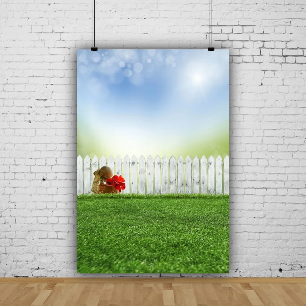 Laeacco Spring Green Grassland Flowers Fence Light Bokeh Portrait Natural Scene Photo Background Photo Backdrop For Photo Studio Laeacco Spring Green Grassland Flowers Fence Light Bokeh Portrait Natural Scene Photo Background Photo Backdrop For Photo Studio