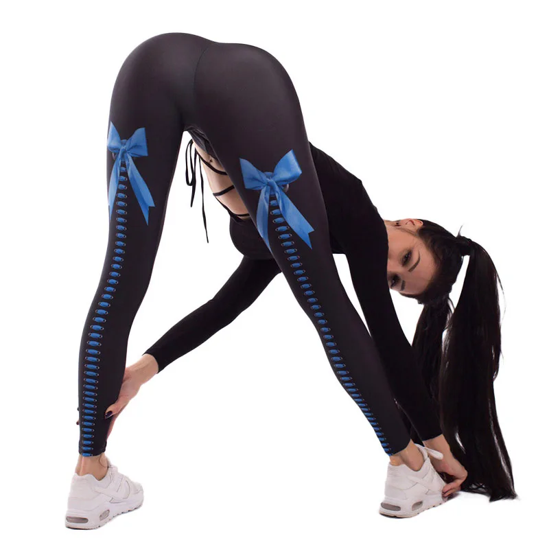 

Bownknot Push Up Leggings Sportswear For Women 2019 Harajuku Print Bodybuilding Fitness Legging Female Pants Activewear