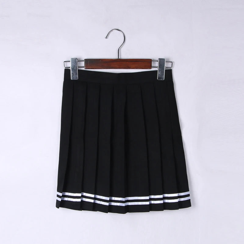 Wholesale Mini Skirt High Waist Pleated Skirts JK Student Girls Solid ...