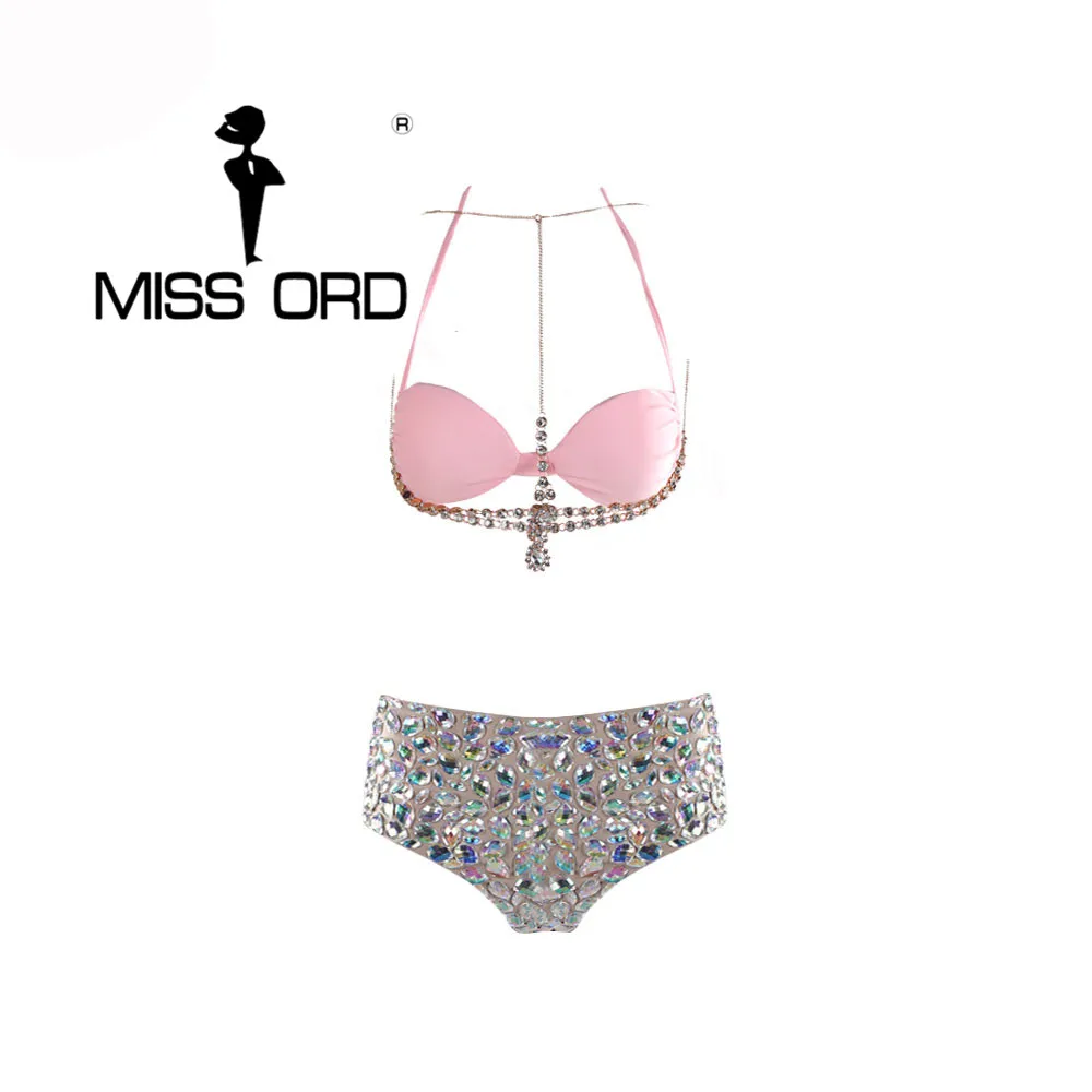 Missord сексуальное боди на бретельках с металлической цепочкой и блестками розового цвета FT4346