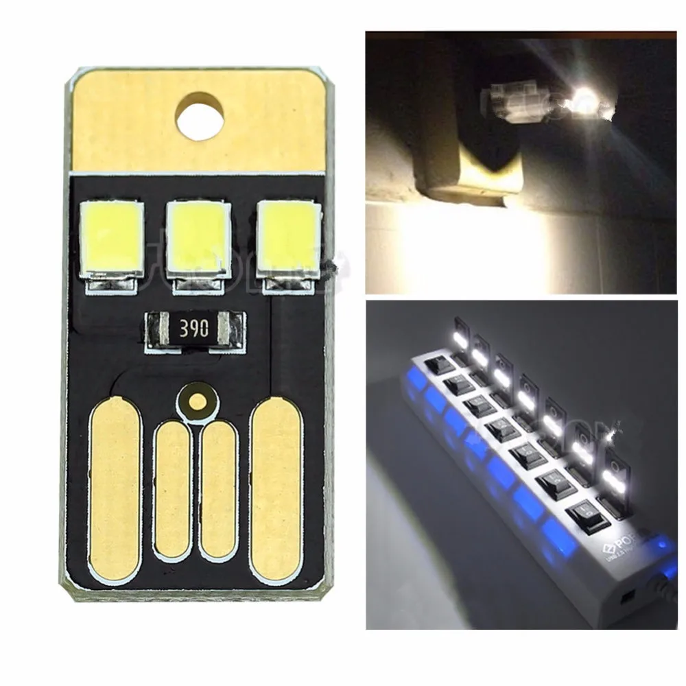 

5PCS Night Lamp Mini Pocket Card USB Power LED Keychain Night Book Reading Light For Power Bank Computer Laptop