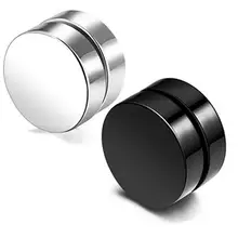 Корейская версия, железный камень, мужской, без необходимости прокола, титановая сталь, серьги-джекеты, панк, накладные уши, гвоздь, черный магнит