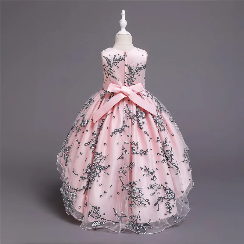 Роскошное платье для девочек с цветочным рисунком; платье принцессы для свадебной вечеринки; рождественское платье для девочек; праздничный костюм; детская праздничная одежда для девочек