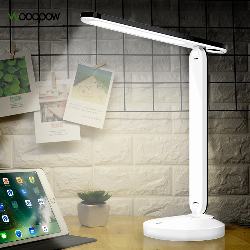 

Woodpow USB Charging Eye Protection LED Desk Lamp Touch Sensor Folding Table Lamp 3 Level Dimmable Light For Reading Book