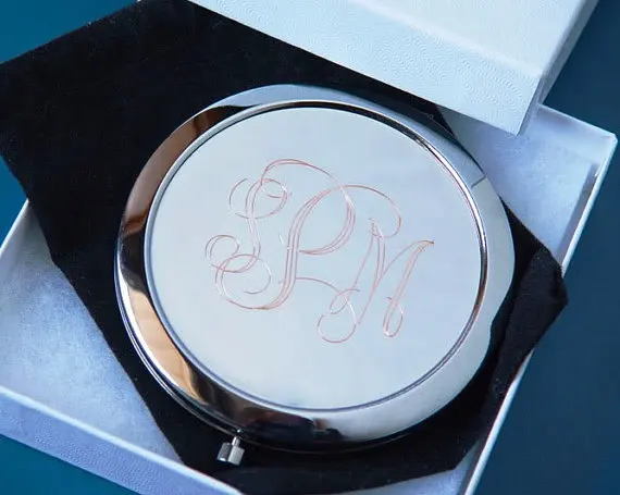 

personalized compact mirrors bridesmaid gifts graduation gift free custom engraving 200pcs/lot with box free shipping