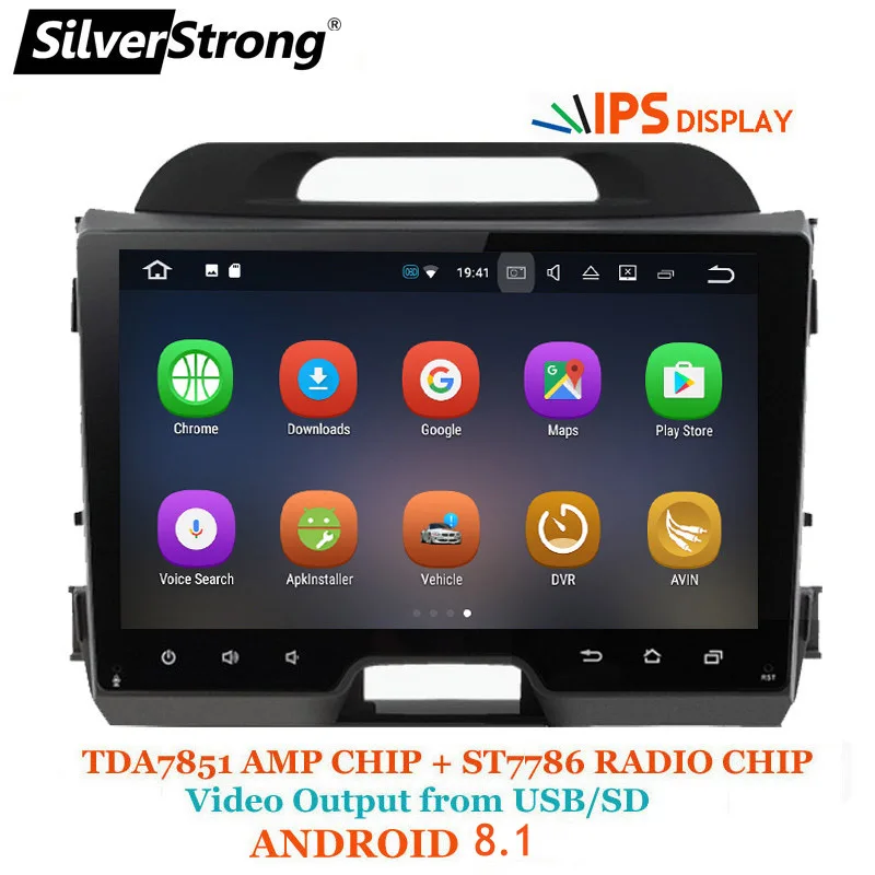 SilverStrong 2Din ips ANDROID8.1 Автомобильный gps для Sportage3 Android KIA Sportage 3 автомобиль 9 дюймов