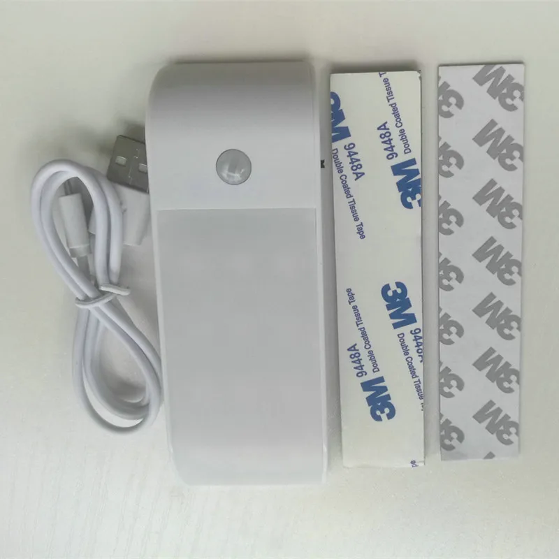 Светодиодный светильник с датчиком движения для шкафов, лампа для кровати в спальню, USB Перезаряжаемый кухонный шкаф, ночник