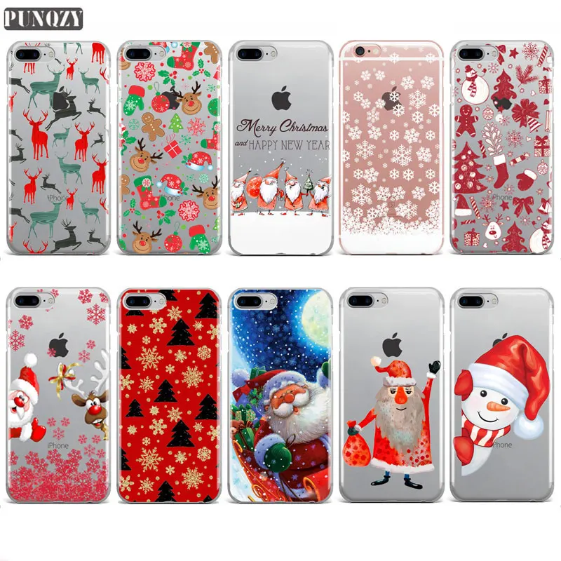 

New year Christmas gifts snow Elk Phone Case For iPhone XR XS MAX X 5S SE 4S 6S 7 8 Plus TPU Silicone Cover For huawei p20 lite