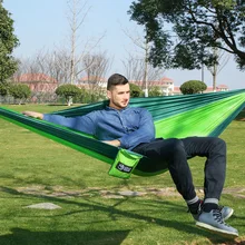 Im freien doppel Hängematte Tragbare Fallschirm Tuch 2 Person hamaca hamak rede Garten hängen stuhl schlaf reise schaukel hamac
