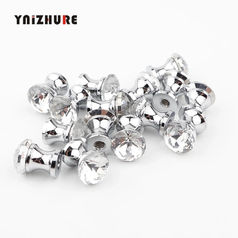 

YNIZHURE 12mm 15PCS Furniture Crystal Shine Small Mini Handle Dresser Dressing Cosmetic case Box Knob Drawer Cabinet