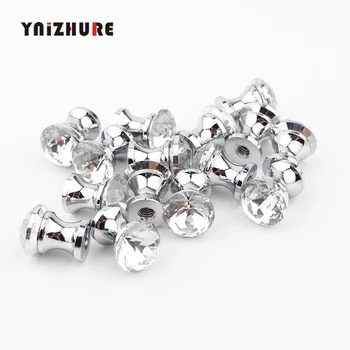 

YNIZHURE 12mm 15PCS Furniture Crystal Shine Small Mini Handle Dresser Dressing Cosmetic case Box Knob Drawer Cabinet