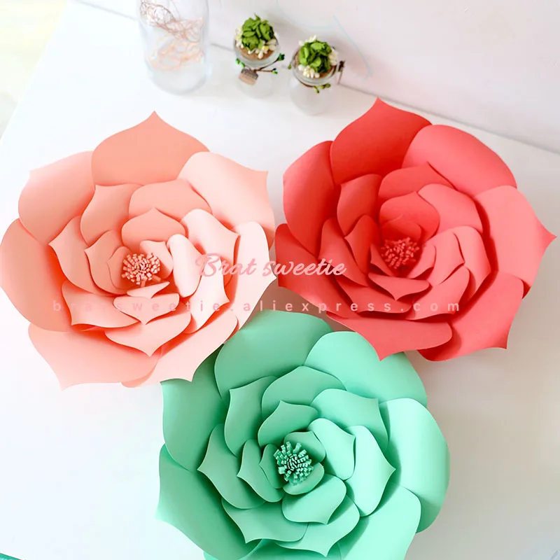 2pcs In 1 Pack 20cm Diy Paper Flowers Wall Decor Birthday Party 