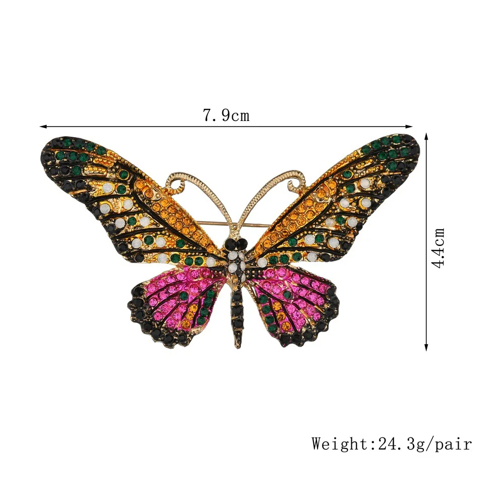 Высокое качество, Новая цветная Милая брошь в виде бабочки, разноцветные хрустальные стразы, броши для женщин, женские модные ювелирные изделия, бутоньерка