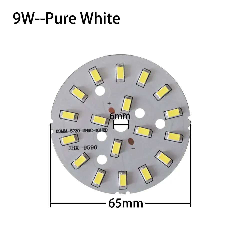 3 Вт, 5 Вт, 7 Вт, 9 Вт, 12 Вт, 18W5730 Яркость SMD светильник Настольная лампа Панель для 3, 5, 7, 9, 12, 18 Вт светодиодный лампы PCB для потолка с светодиодный - Испускаемый цвет: 9W  Pure White