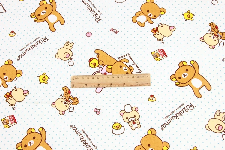 50x110 см картонный Медведь Rilakkuma хлопчатобумажная ткань лоскутное шитье ткань материал для шитья DIY Костюмы платье рубашка