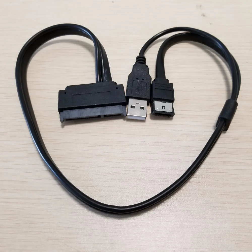 

30pcs/lot 2.5" Hard Drive 7+15Pin 22P SATA to USB Adapter eSATA DATA Sync W Power Cable 50cm for Laptop PC