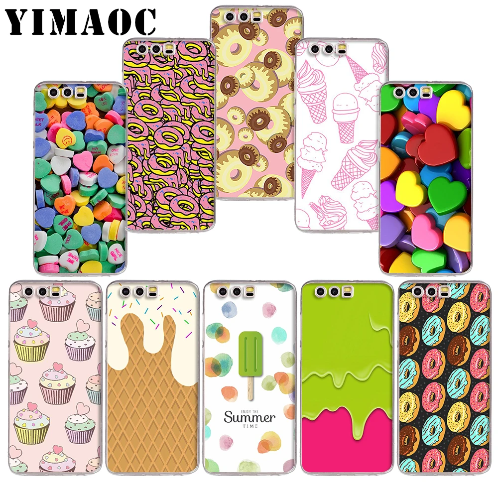 

YIMAOC 92z candy Donuts Macarons Soft TPU Case for Huawei Honor 10 9 lite 7A Pro 7C 7X 8X Nove 3 3i