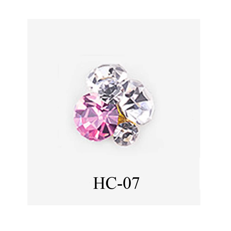 New 10pcs Crystal Bright Stones Nail Rhinestone Alloy Nail Art Decorations Glitter DIY 3D Nail Jewelry Pendant - Цвет: HC-07