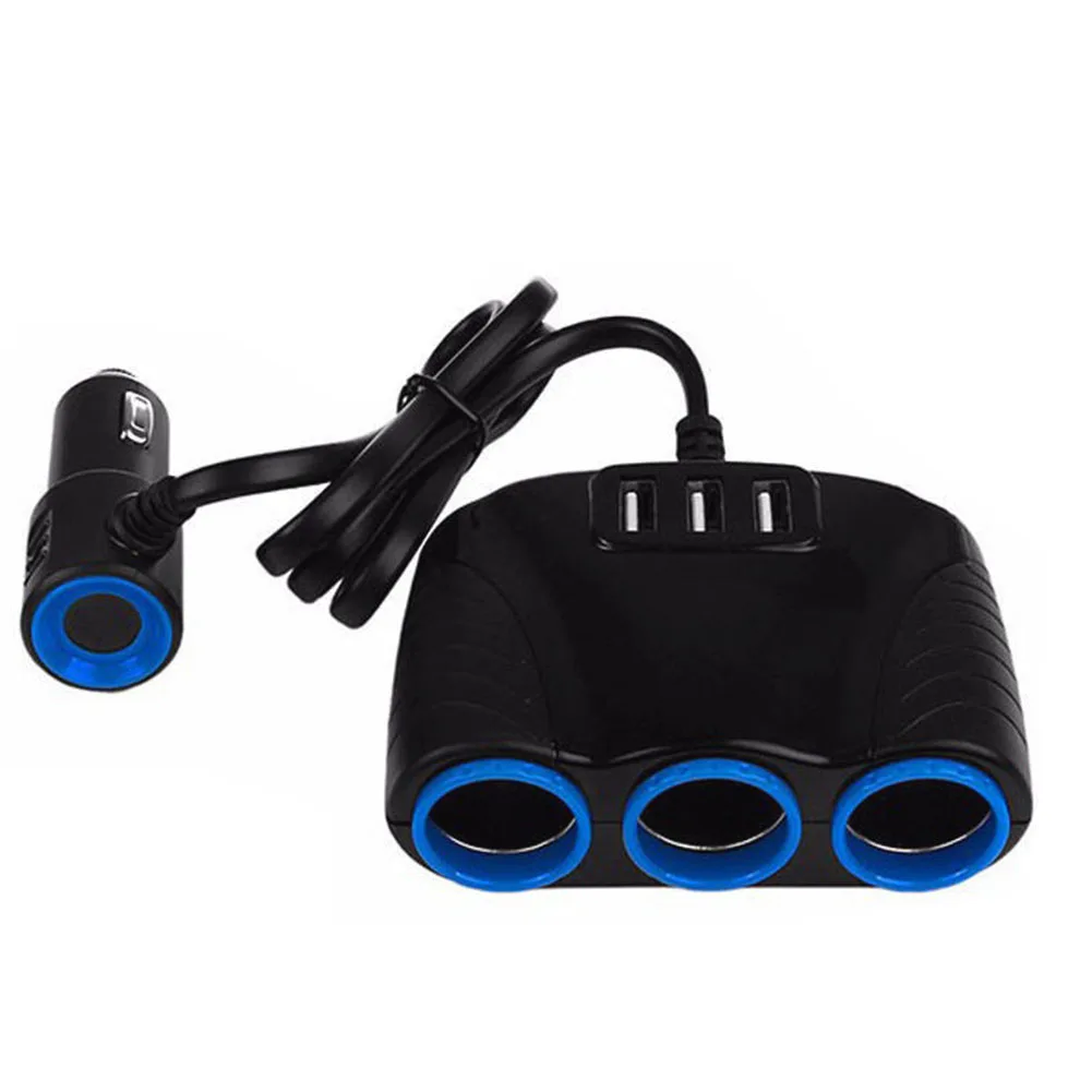 3-Socket Car Cigarette Power Adapter DC Outlet Splitter USB Charger | Автомобили и мотоциклы