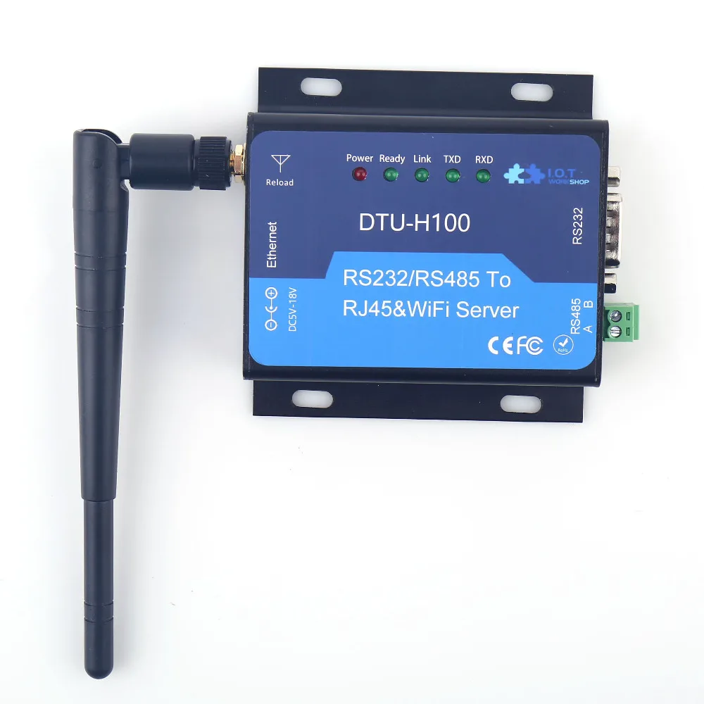 

DTU H100 Serial Server Industrial CE FCC RoHs WIFI UART RS232 RS485 to RJ45 Converter Ethernet Interface STA Free Shipping