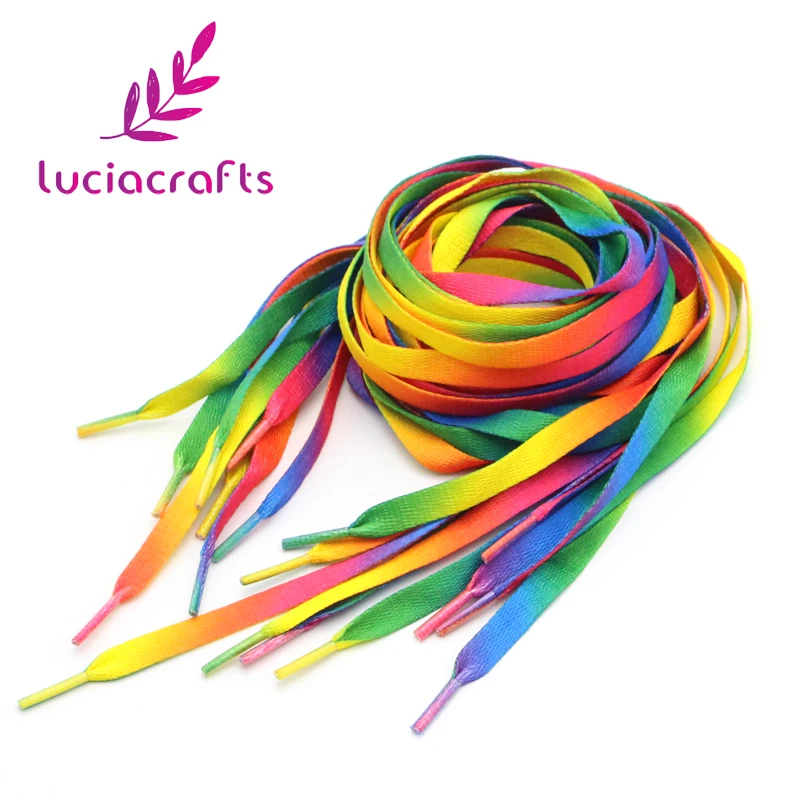 

1pair/lot(2pcs) 120cm 47inch rainbow multi-colors flat sports shoe laces shoelaces strings strap for sneakers I0716