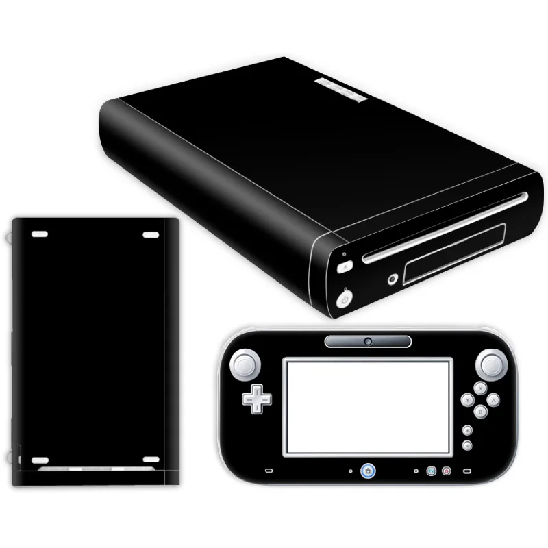 

Black color Design for W ii U Console Cover with Remotes Controller Skins For Nintend w ii u sticker for w ii u skin---0109