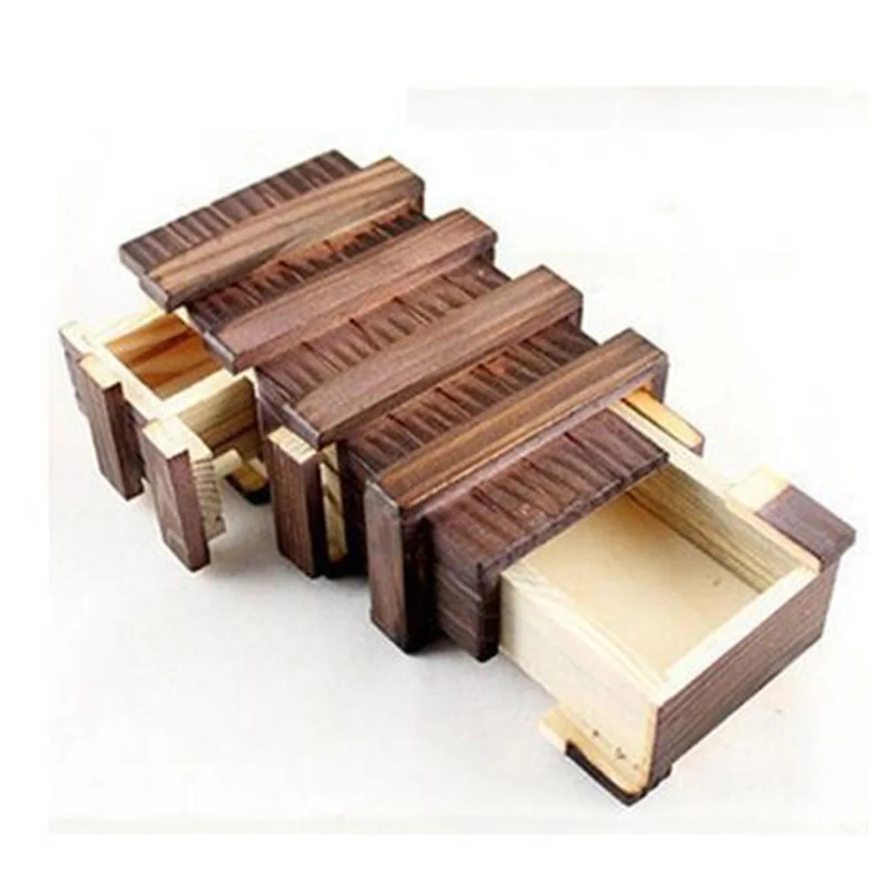 

Creative New Wooden Magic Puzzle Secret Hide Box Mini Hidden Compartment Brain Teaser Gift Idea Relaxation and Funny Toy