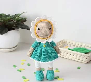 

crochet toys amigurumi rattles doll girl d number SBY002
