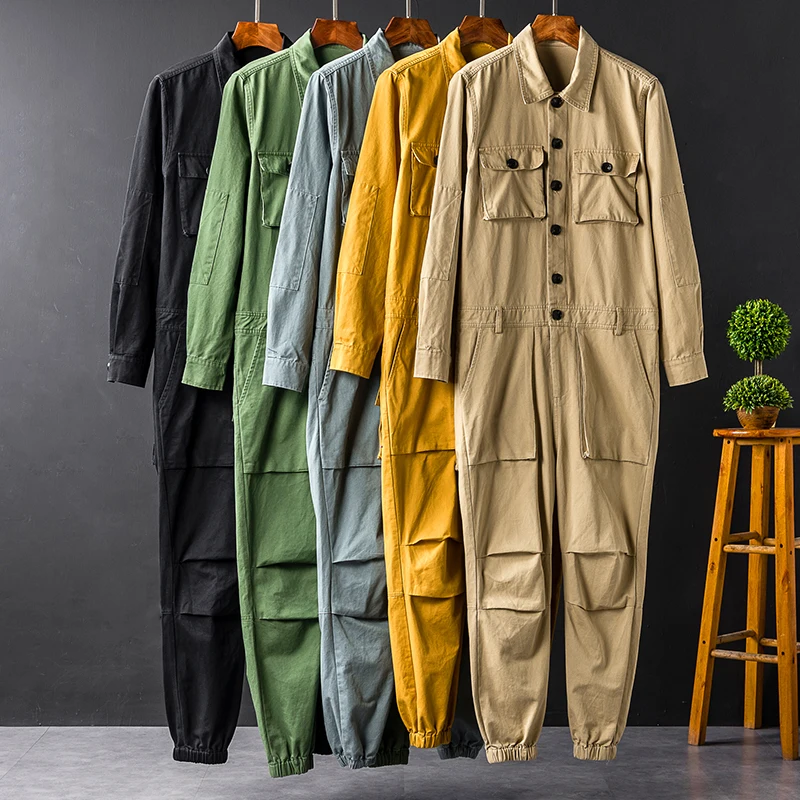 

Winter mens multi-pocket tooling one-piece jumpsuits Plus size Men Bib Working Overalls Worker Repairman Strap Jumpsuits