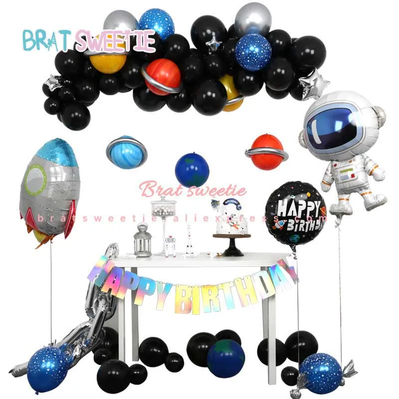 

Outer Space Party Astronaut Rocket Ship Foil Balloons Galaxy Solar System Theme Party Boy Kids Birthday Party Decoration Favors