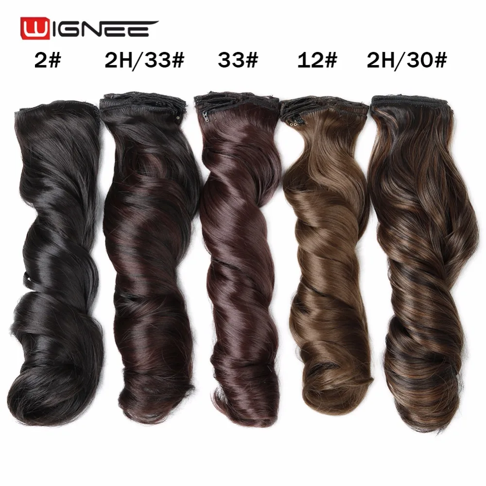 Wignee 8pcs/set Long Wavy For Women High Grey Temperature Synthetic Hair Natural Cosplay  Hairpieces  Clip In Hair Extension